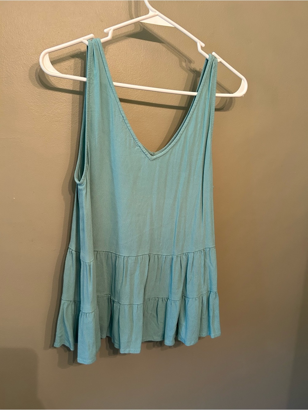 Light Blue Ruffle-Hem Tank Top - Picture 3 of 3